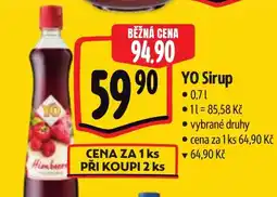 Albert YO Sirup nabídka