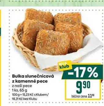 Billa Bulka slunečnicová z kamenné pece z naší pece 1ks, 65 g nabídka