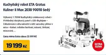 Datart Kuchyňský robot ETA Gratus Kuliner II Max 2038 90010 šedý nabídka