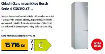 Datart Chladnička s mrazničkou Bosch Serie 4 KGN392LCF nabídka