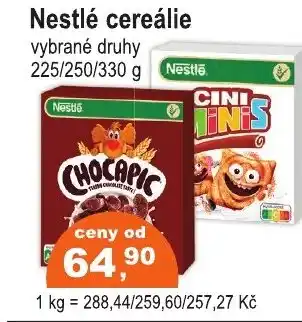 COOP DISKONT Nestlé cereálie nabídka