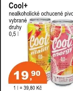 COOP DISKONT Cool+ nealkoholické ochucené pivo nabídka