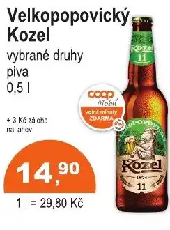 COOP DISKONT Velkopopovický Kozel nabídka