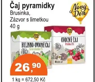 COOP DISKONT Čaj pyramidky Brusinka, Zázvor s limetkou nabídka