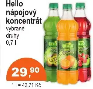 COOP DISKONT Hello nápojový koncentrát nabídka