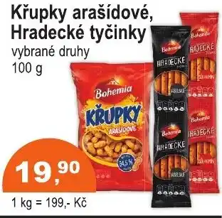 COOP DISKONT Křupky arašídové, Hradecké tyčinky nabídka