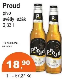 COOP DISKONT Proud pivo světlý ležák nabídka