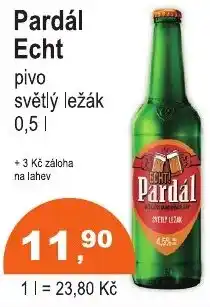 COOP DISKONT Pardál Echt pivo světlý ležák nabídka