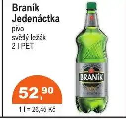 COOP DISKONT Braník Jedenáctka pivo světlý ležák nabídka