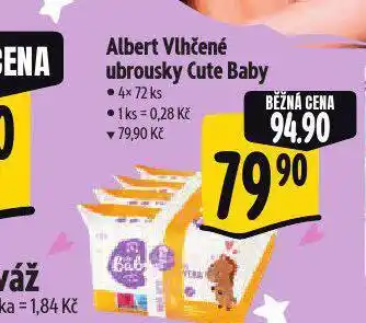 Albert Cute baby vlhčené ubrousky nabídka