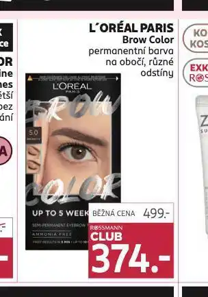 Rossmann Loreal paris barva na obočí nabídka