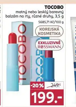 Rossmann Tocobo balzám na rty nabídka