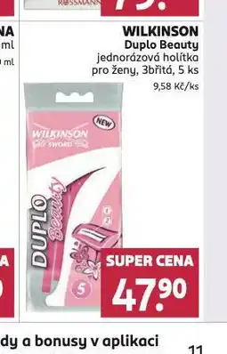 Rossmann Wilkinson duplo beauty jednorázová holítka nabídka