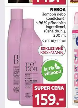 Rossmann Neboa šampon, kondicioner nabídka