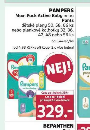 Rossmann Pampers dětské plenky nabídka