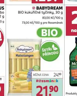 Rossmann Babydream bio kukuřičné tyčinky nabídka