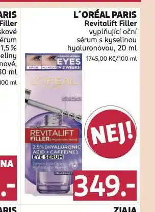 Rossmann Loreal paris revitalift filler oční sérum nabídka