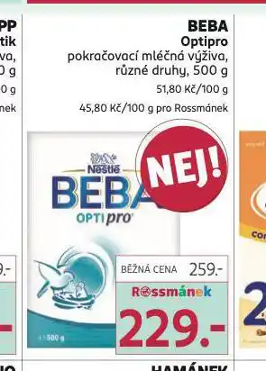 Rossmann Beba optipro pokračovací kojenecká výživa nabídka