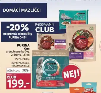 Rossmann Purina one granule pro kočky nabídka