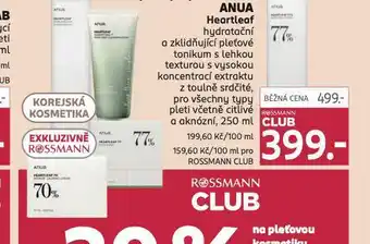 Rossmann Anua heartleaf tonikum nabídka