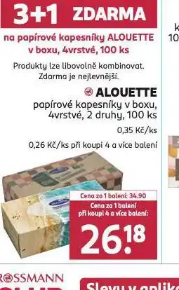 Rossmann Alouette papírové kapesníčky nabídka