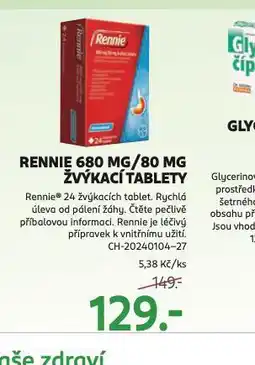 Rossmann Rennie žvýžkací tablety nabídka