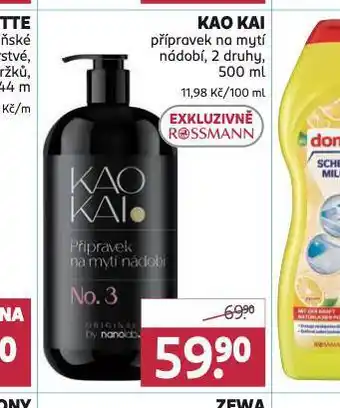 Rossmann Kao kai přípravek na mytí nádobí nabídka