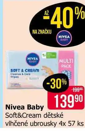 Teta Soft&Cream dětské vlhčené ubrousky 4x 57 ks nabídka