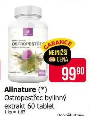 Teta Allnature Ostropestřec bylinný extrakt 60 tablet nabídka