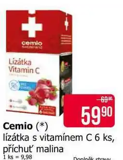 Teta Cemio lízátka s vitamínem C 6 ks, příchuť' malina nabídka