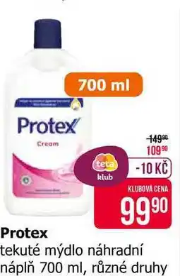 Teta Protex tekuté mýdlo náhradní náplň 700 ml, různé druhy nabídka