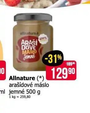 Teta Allnature arašídové máslo jemné nabídka