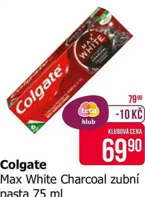 Teta Colgate Max White Charocal Zubní pasta 75ml nabídka