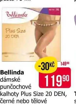 Teta Bellinda dámské punčochové kalhoty Plus Size 20 DEN, černé nebo tělové S nabídka