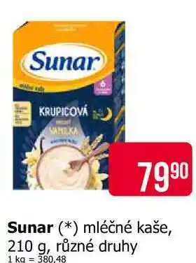 Teta Sunar mléčné kaše, 210 g, různé druhy nabídka