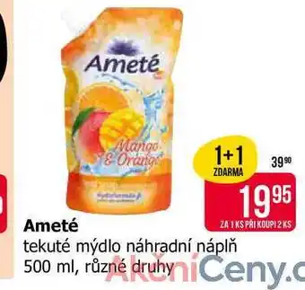 Teta Ameté tekuté mýdlo náhradní náplň 500 ml, různé druhy nabídka