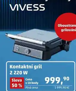 Penny Market VIVESS Kontaktní gril 2 220 W nabídka