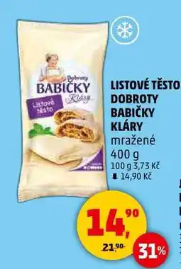 Penny Market LISTOVÉ TĚSTO DOBROTY BABIČKY KLÁRY mražené, 400 g nabídka