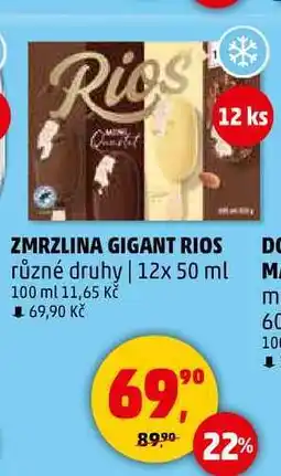 Penny Market ZMRZLINA GIGANT RIOS různé druhy, 12x 50 ml nabídka