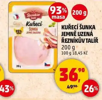 Penny Market KUŘECÍ ŠUNKA JEMNĚ UZENÁ ŘEZNÍKŮV TALÍŘ, 200 g nabídka