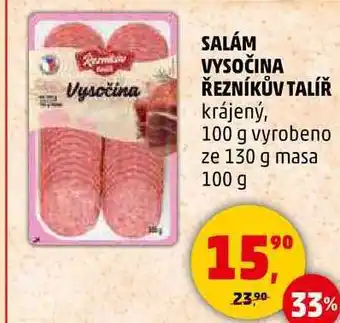 Penny Market SALÁM VYSOČINA ŘEZNÍKŮV TALÍŘ krájený, 100 g nabídka