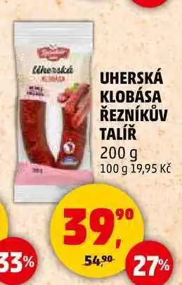 Penny Market UHERSKÁ KLOBÁSA ŘEZNÍKŮV TALÍŘ, 200 g nabídka