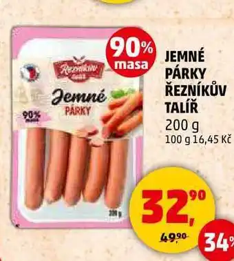 Penny Market JEMNÉ PÁRKY ŘEZNÍKŮV TALÍŘ, 200 g nabídka