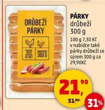 Penny Market PÁRKY drůbeží, 300 g nabídka