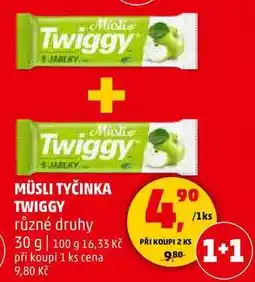 Penny Market MÜSLI TYČINKA TWIGGY různé druhy, 30 g nabídka