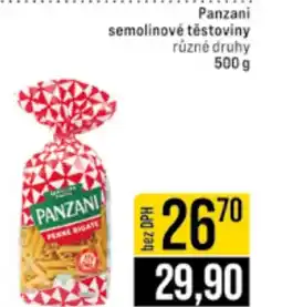 Jip Panzani semolinové těstoviny nabídka