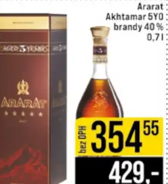 Jip Ararat Akhtamar 5YO brandy 40% nabídka