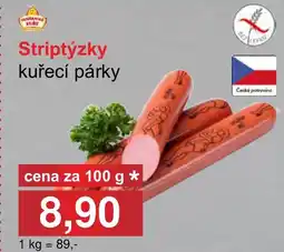 PLUS JIP Striptýzky kuřecí párky nabídka