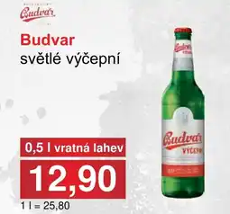 PLUS JIP Budvar světlé výčepní nabídka