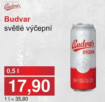 PLUS JIP Budvar světlé výčepní nabídka